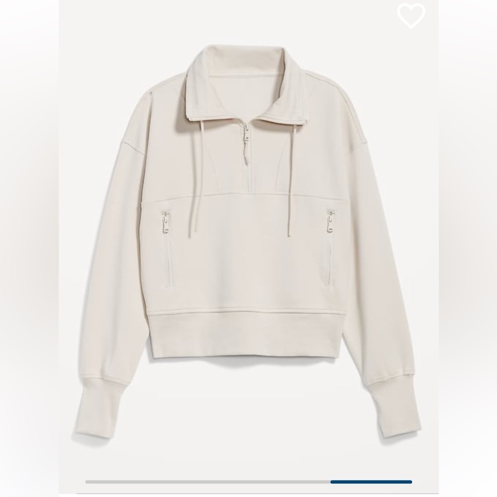 Old Navy Cream Dynamic Fleece Half Zip Size 2X